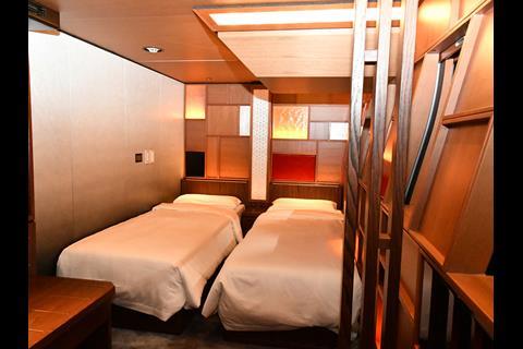 Sleeping accommodation is provided in six of the Train Suite Shiki-Shima cars (Photo: Akihiro Nakamura).